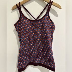 Tory Burch Burgundy and Blue/Orange Floral Camisole M